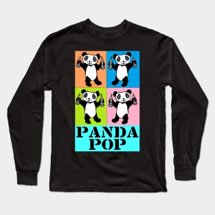 pop art Panda Graffiti by LowEndGraphics Long Sleeve T-Shirt